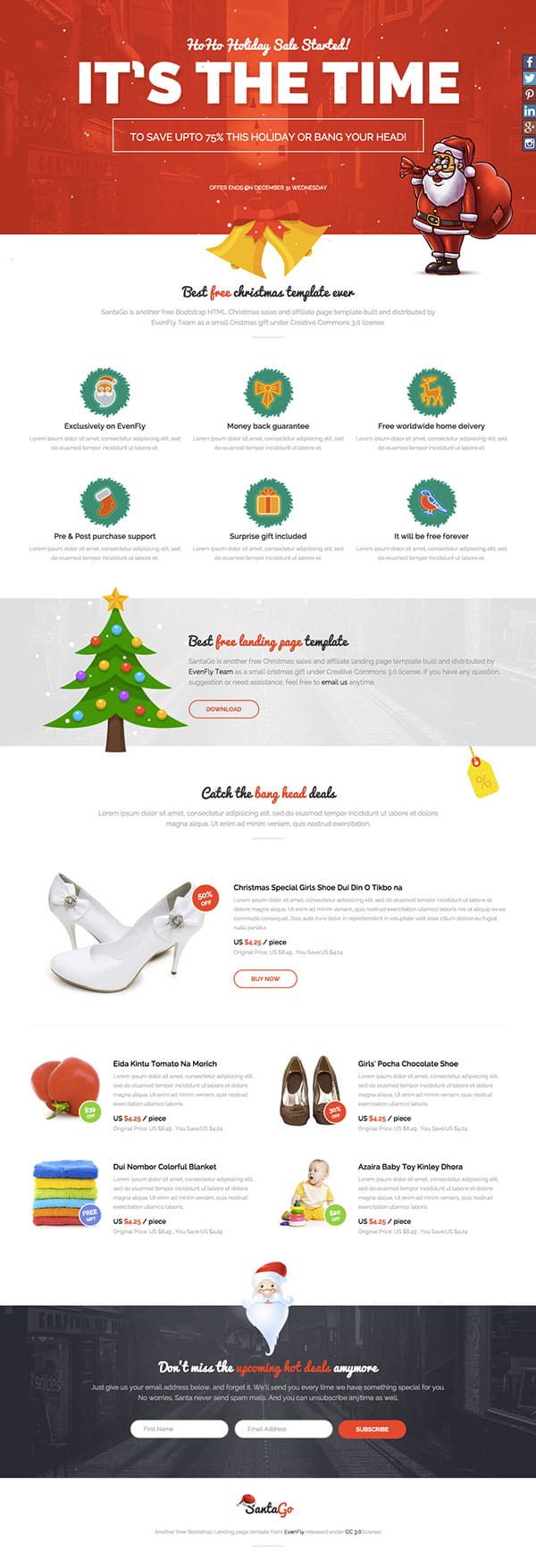 SantaGo - Christmas Landing Page Template