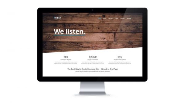 Timber – One Page Bootstrap Template