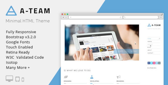 A-TEAM: Minimal & Responsive HTML5 Blog Template