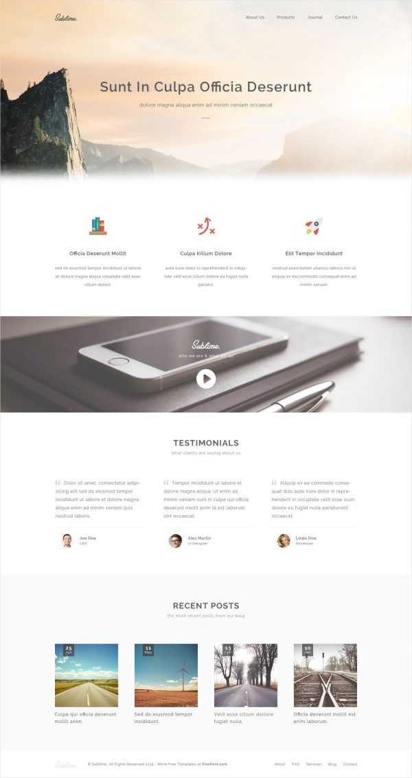 Sublime – Stunning HTML5/CSS3 Website Template