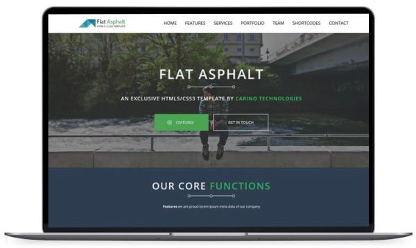 Flat Asphalt - One pager Prallax HTML 5 Template