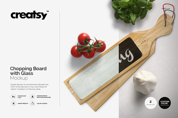 Chopping Board with Glass Mockup Set (Turbo Premium Space)