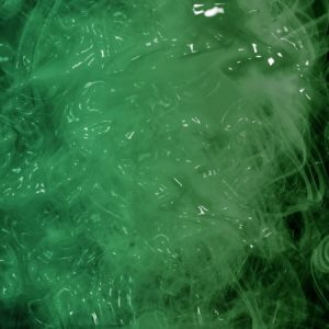 Abstract Green Glossy Smoke Paint Background