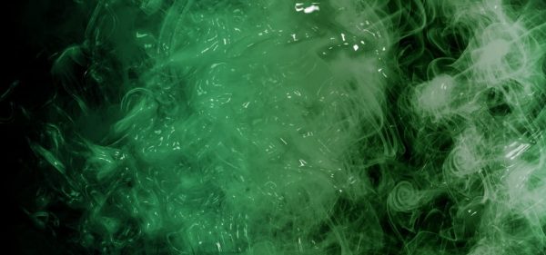 Abstract Green Glossy Smoke Paint Background