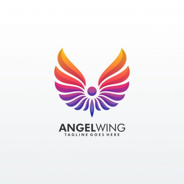 Abstract wing colorful premium logo