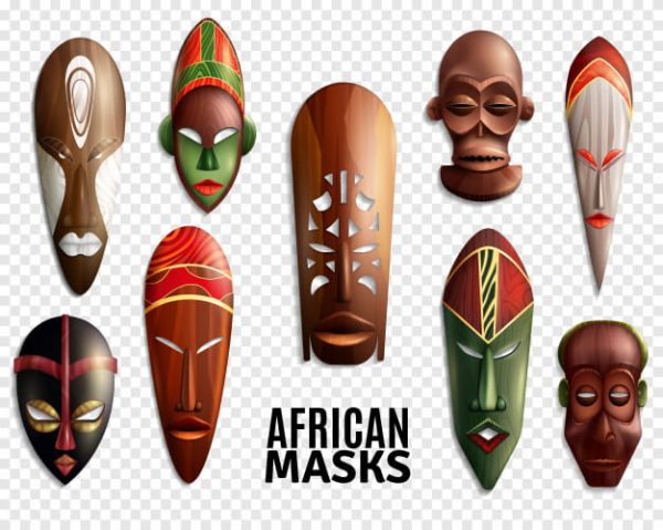 African masks transparent