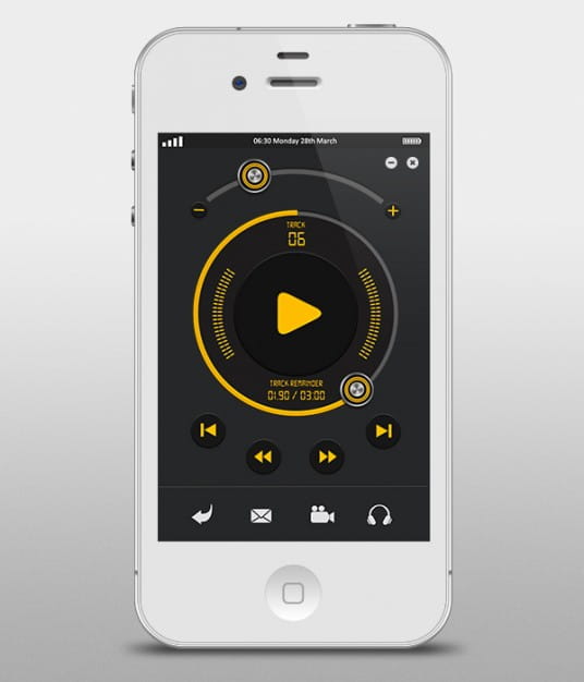 Apple music player user interface (Turbo Premium Space)