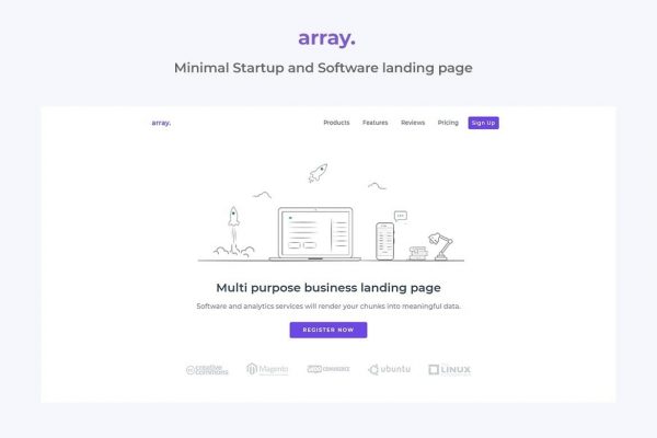 Array Minimal Landing Page Template