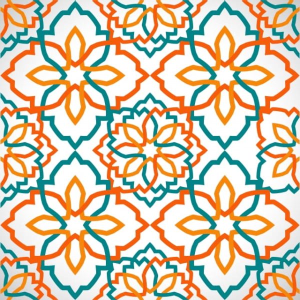 Background Pattern Of Islamic Geometric Mosaic Orange (Turbo Premium Space)