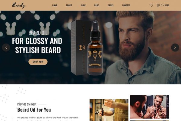 Bardy - Beard Oil eCommerce Bootstrap 4 template