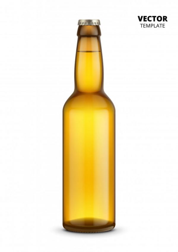 Beer bottle glass mockup