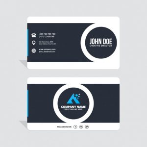 Black and white business card with circles