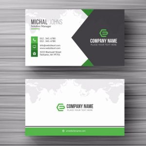 Business Card With Green Details