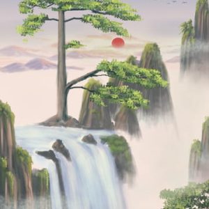 Chinese Style Landscape Painting Huangshan Yingke Songmeimei Cure Tourism Illustration