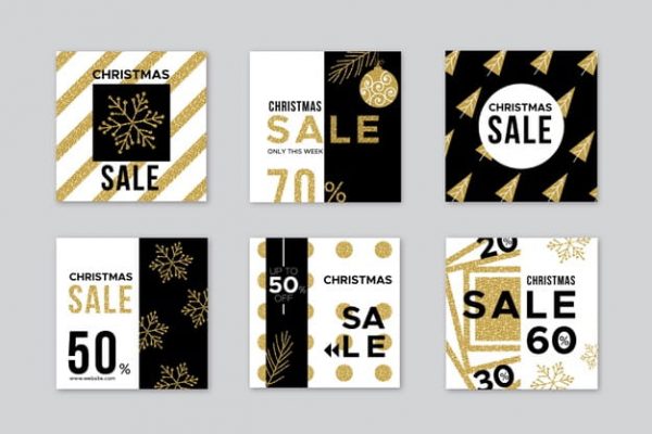 Christmas sale banners in flat design