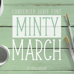Condensed serif font, Minty March