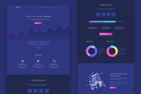 Cryptocurrency Saas Landing Page Template Coindash