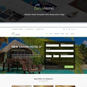DeluxHotel - Responsive Bootstrap 4 Template For H