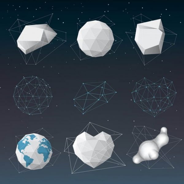 Different polygonal objects 3d (Turbo Premium Space)