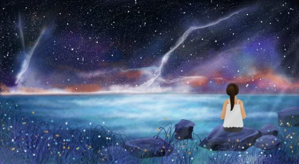 Dream Romantic Starry Sky Moonlight Illustration