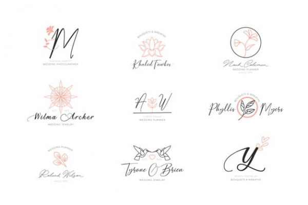 Floral elegant logos collections