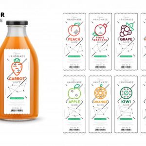 Fresh juice packaging mockup set