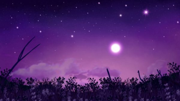 Good Night Hello Full Moon Starry Illustration Illustration (Turbo Premium Space)