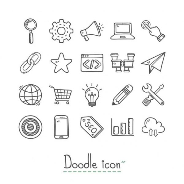 Hand drawn business icons