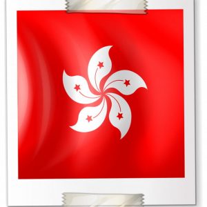 Hongkong flag on square