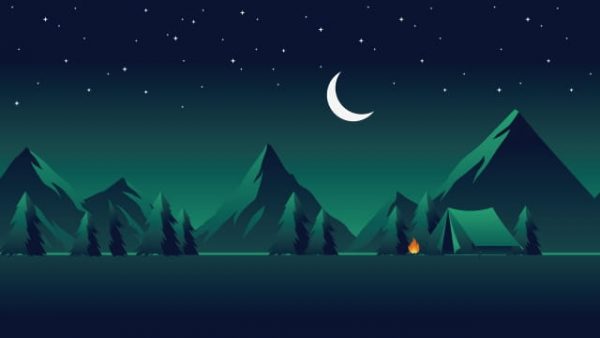 Illustration Field Night Landscape Illustration (Turbo Premium Space)