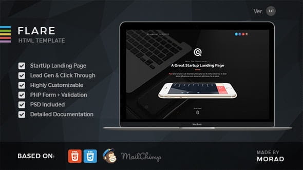 Flare - HTML App Landing Page Template