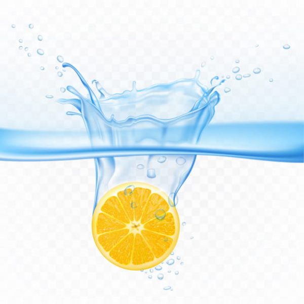 Lemon in water splash explosion (Turbo Premium Space)