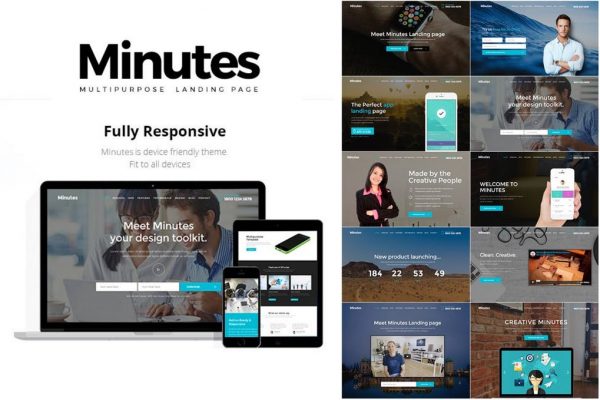 Minutes - Responsive Bootstrap Landing Page
