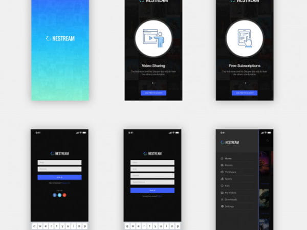 Nestream mobile app ui kit (Turbo Premium Space)
