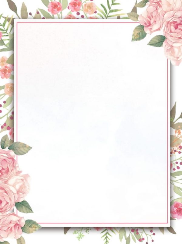 Painted Flowers Border Invitation Background Design (Turbo Premium Space)