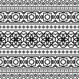Persian Ethnic Pattern Islamic Design In Black And White Color