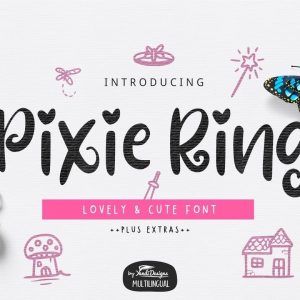Pixie Ring Font with Illustrations