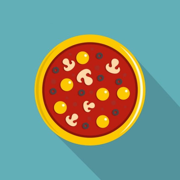 Pizza With Yolk Olives Mushrooms Tomato Icon (Turbo Premium Space)