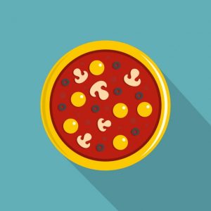 Pizza With Yolk Olives Mushrooms Tomato Icon