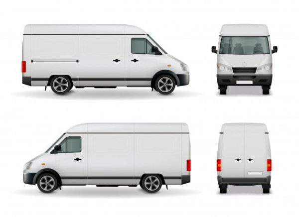 Realistic white cargo van (Turbo Premium Space)