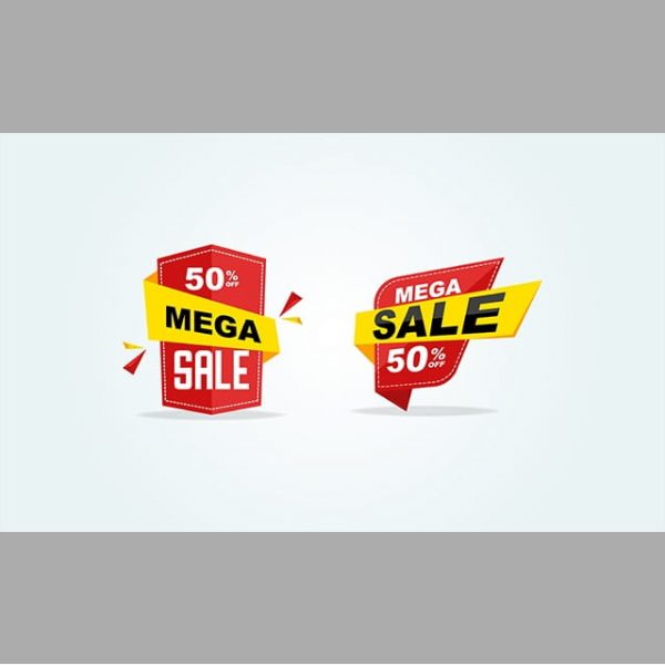 Red Big Sale Label 50 Offer Discount Big Sale Tag (Turbo Premium Space)