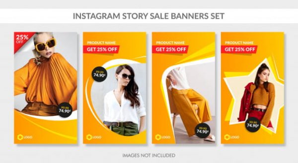 Sale banners set for instagram story and web