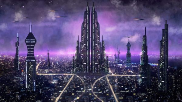 Science Fiction City Night View Good World Illustration (Turbo Premium Space)