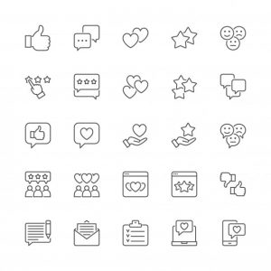 Set of feedback line icons