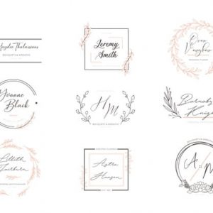 Set of floral elegant logos