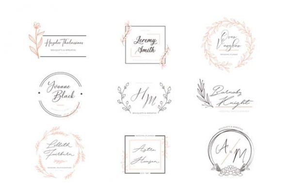 Set of floral elegant logos