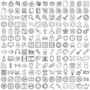 Set of linear web icons