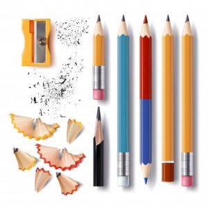 Set of vector sharpened pencils