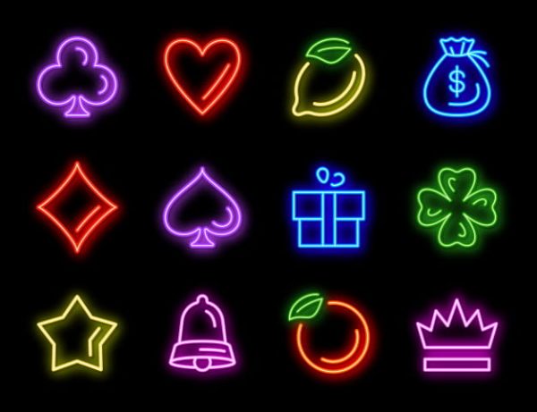 Slot machine neon icons (Turbo Premium Space)
