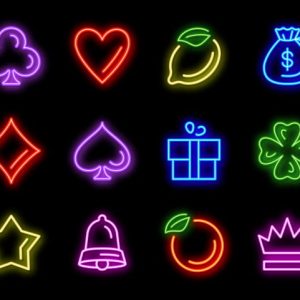 Slot machine neon icons